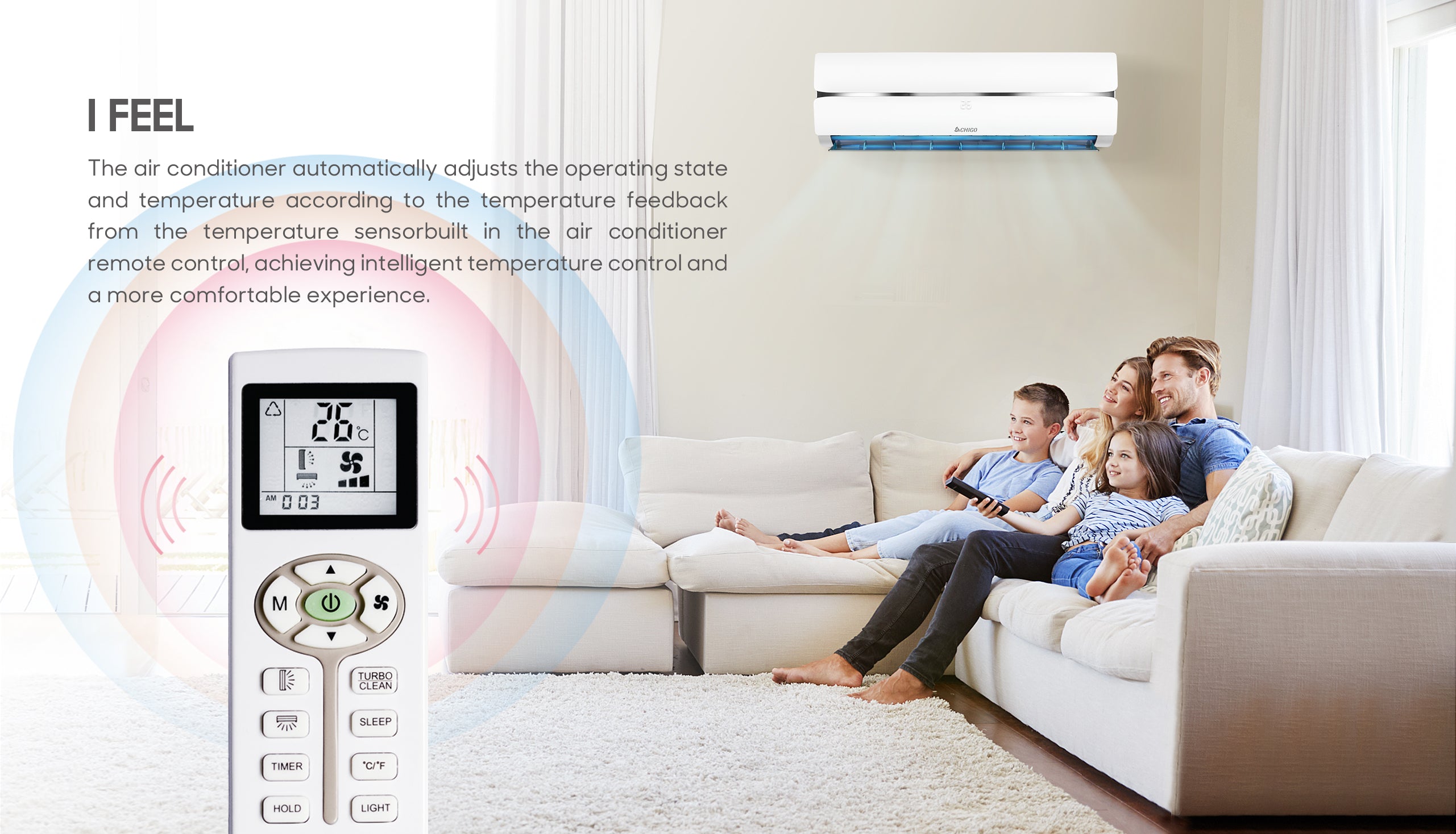 CHIGO Split-Klimaanlage  Inverter, 2,6 kW - 9.000 BTU